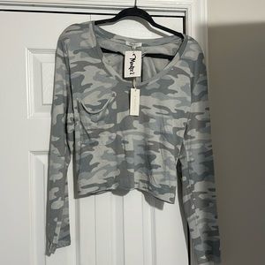 Z Supply cropped camo shirt - brand new with tags